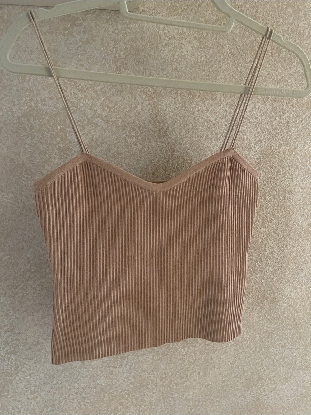 emory park Ribbed Double-Strap Cami in Taupe
